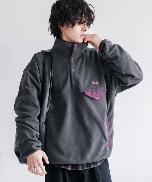 PENNEYS(ぺニーズ)の「PENNEYS ペニーズ 別注コラボ オーバーサイズフリースアノラックワンポイントロゴ刺繍長袖スタンドカラープルオーバー(スウェット・メンズ・ネイビー/オフホワイト/ブラウン/ブラック/チャコール/ベージュ・M/L/XL)」の21枚目の写真