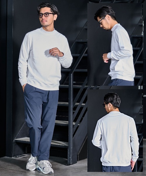 SILVER BULLET（シルバーバレット）の「『URBAN SQUARE/アーバンスクエア』CVCスムース裏起毛モックネックTシャツ（Tシャツ/カットソー・メンズ・チャコール/グレー系1/オフホワイト/ブラック・L/M/LL）」の9枚目の写真