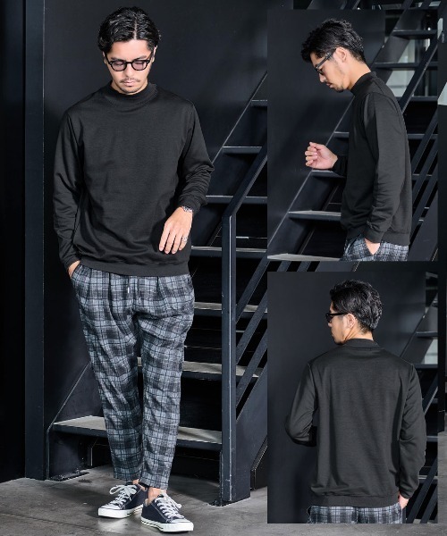 SILVER BULLET（シルバーバレット）の「『URBAN SQUARE/アーバンスクエア』CVCスムース裏起毛モックネックTシャツ（Tシャツ/カットソー・メンズ・チャコール/グレー系1/オフホワイト/ブラック・L/M/LL）」の22枚目の写真