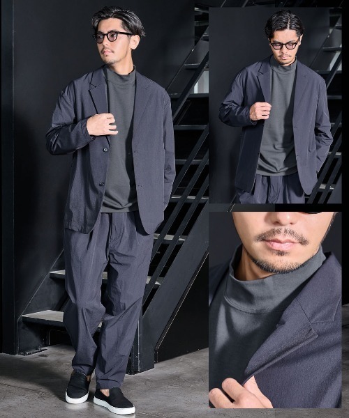 SILVER BULLET（シルバーバレット）の「『URBAN SQUARE/アーバンスクエア』CVCスムース裏起毛モックネックTシャツ（Tシャツ/カットソー・メンズ・チャコール/グレー系1/オフホワイト/ブラック・L/M/LL）」の14枚目の写真