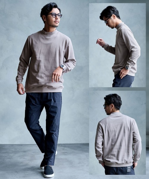 SILVER BULLET（シルバーバレット）の「『URBAN SQUARE/アーバンスクエア』CVCスムース裏起毛モックネックTシャツ（Tシャツ/カットソー・メンズ・チャコール/グレー系1/オフホワイト/ブラック・L/M/LL）」の16枚目の写真
