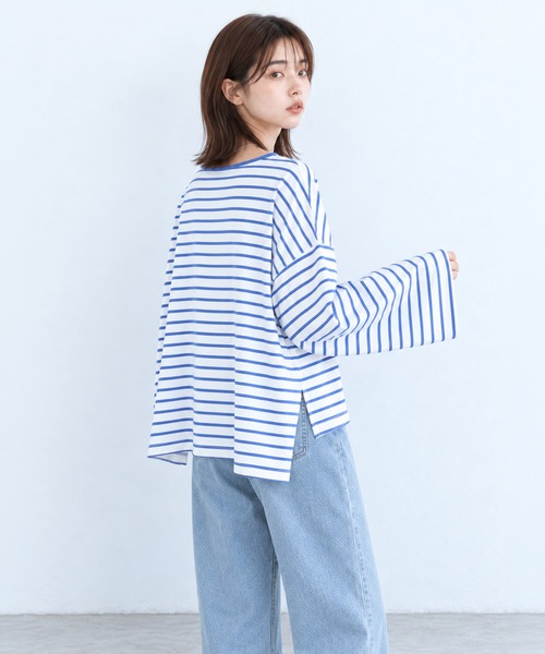 by LEGNA(バイレグナ)の「BIG長袖Tシャツ(Tシャツ/カットソー・レディース・ホワイト/ブラック/ホワイト×ブルー/ブラック×ホワイト・FREE)」の15枚目の写真