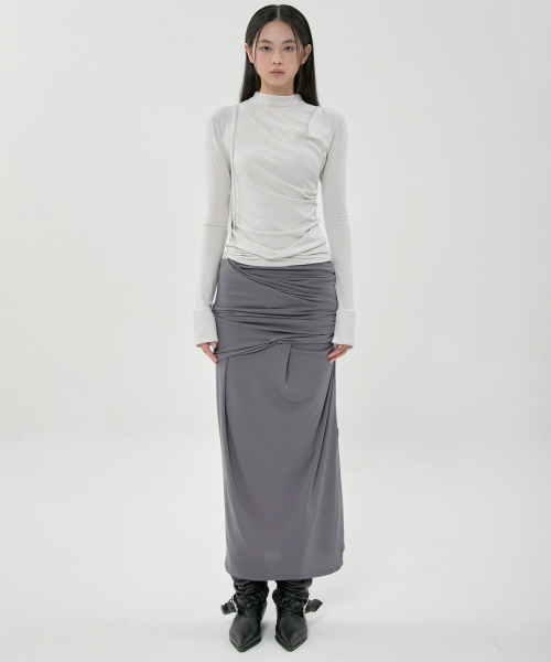 FLAREUP（フレアアップ）の「ドレープドモックネック長袖 (FL-182_Cloud White)（Tシャツ/カットソー・レディース・ホワイト・OS）」の4枚目の写真