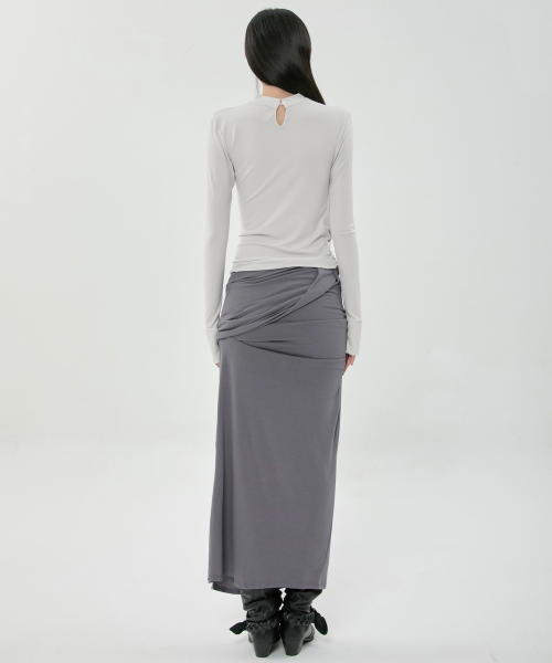 FLAREUP（フレアアップ）の「ドレープドモックネック長袖 (FL-182_Cloud White)（Tシャツ/カットソー・レディース・ホワイト・OS）」の6枚目の写真