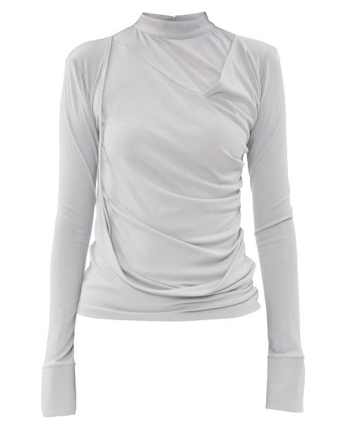 FLAREUP（フレアアップ）の「ドレープドモックネック長袖 (FL-182_Cloud White)（Tシャツ/カットソー・レディース・ホワイト・OS）」の7枚目の写真