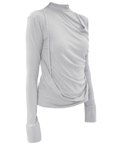 FLAREUP（フレアアップ）の「ドレープドモックネック長袖 (FL-182_Cloud White)（Tシャツ/カットソー・レディース・ホワイト・OS）」の8枚目の写真
