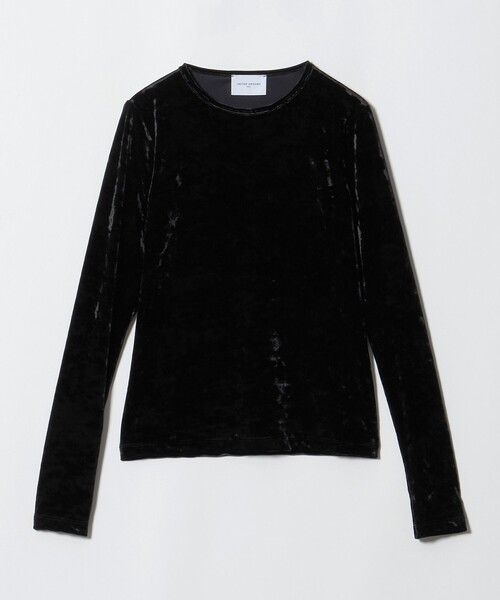 UNITED ARROWS(ユナイテッドアローズ)の「ベロア クルーネック ロングスリーブ Tシャツ(Tシャツ/カットソー・レディース・ブラック/ベージュ・FREE)」の2枚目の写真