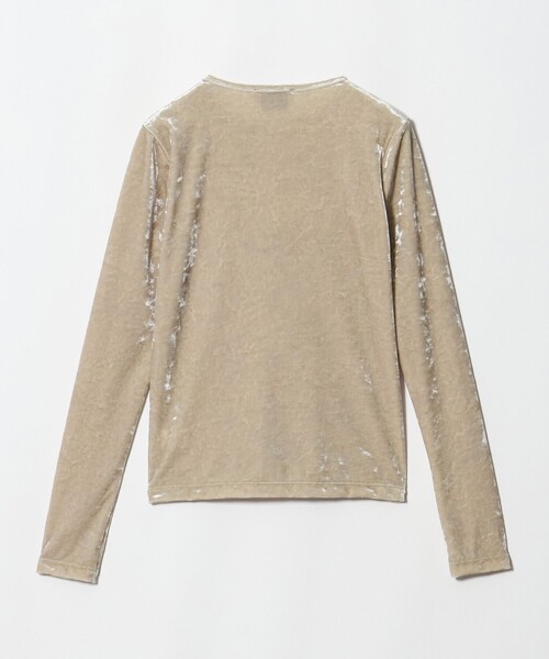UNITED ARROWS(ユナイテッドアローズ)の「ベロア クルーネック ロングスリーブ Tシャツ(Tシャツ/カットソー・レディース・ブラック/ベージュ・FREE)」の3枚目の写真