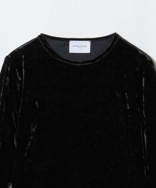 UNITED ARROWS(ユナイテッドアローズ)の「ベロア クルーネック ロングスリーブ Tシャツ(Tシャツ/カットソー・レディース・ブラック/ベージュ・FREE)」の7枚目の写真