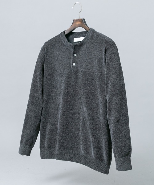 URBAN RESEARCH ROSSO MEN(アーバンリサーチロッソメン)の「『XLサイズあり/マシンウォッシャブル』モールヘンリーネックニット(ニット/セーター・メンズ・アイボリー/ネイビー/ブラック/チャコールグレー・X-LARGE/LARGE/MEDIUM)」の1枚目の写真