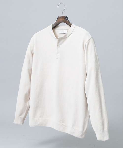 URBAN RESEARCH ROSSO MEN(アーバンリサーチロッソメン)の「『XLサイズあり/マシンウォッシャブル』モールヘンリーネックニット(ニット/セーター・メンズ・アイボリー/ネイビー/ブラック/チャコールグレー・X-LARGE/LARGE/MEDIUM)」の2枚目の写真