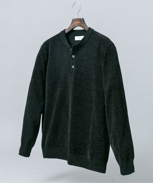 URBAN RESEARCH ROSSO MEN(アーバンリサーチロッソメン)の「『XLサイズあり/マシンウォッシャブル』モールヘンリーネックニット(ニット/セーター・メンズ・アイボリー/ネイビー/ブラック/チャコールグレー・X-LARGE/LARGE/MEDIUM)」の3枚目の写真