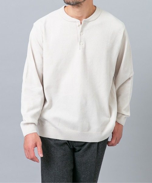 URBAN RESEARCH ROSSO MEN(アーバンリサーチロッソメン)の「『XLサイズあり/マシンウォッシャブル』モールヘンリーネックニット(ニット/セーター・メンズ・アイボリー/ネイビー/ブラック/チャコールグレー・X-LARGE/LARGE/MEDIUM)」の20枚目の写真