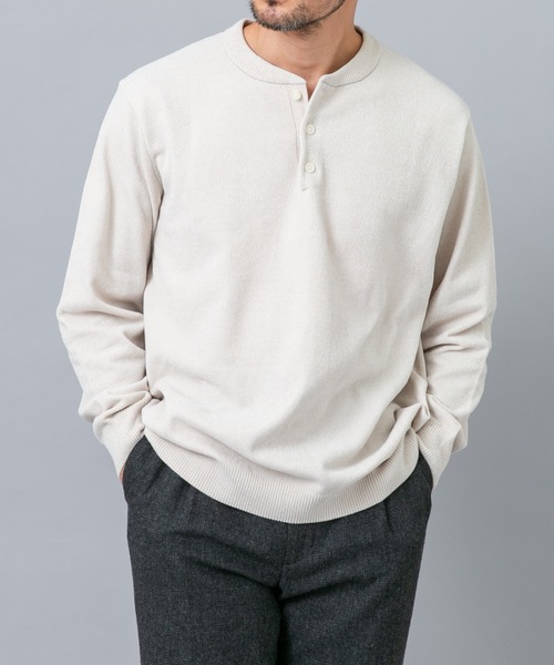 URBAN RESEARCH ROSSO MEN(アーバンリサーチロッソメン)の「『XLサイズあり/マシンウォッシャブル』モールヘンリーネックニット(ニット/セーター・メンズ・アイボリー/ネイビー/ブラック/チャコールグレー・X-LARGE/LARGE/MEDIUM)」の21枚目の写真