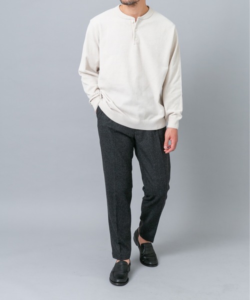 URBAN RESEARCH ROSSO MEN(アーバンリサーチロッソメン)の「『XLサイズあり/マシンウォッシャブル』モールヘンリーネックニット(ニット/セーター・メンズ・アイボリー/ネイビー/ブラック/チャコールグレー・X-LARGE/LARGE/MEDIUM)」の14枚目の写真