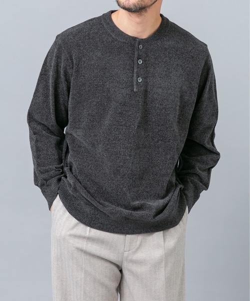 URBAN RESEARCH ROSSO MEN(アーバンリサーチロッソメン)の「『XLサイズあり/マシンウォッシャブル』モールヘンリーネックニット(ニット/セーター・メンズ・アイボリー/ネイビー/ブラック/チャコールグレー・X-LARGE/LARGE/MEDIUM)」の18枚目の写真