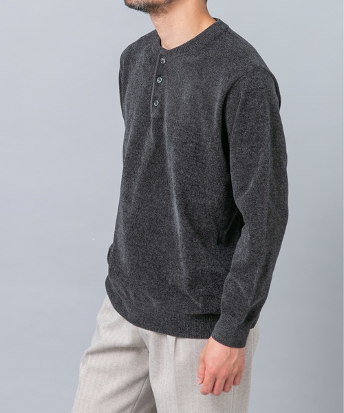 URBAN RESEARCH ROSSO MEN(アーバンリサーチロッソメン)の「『XLサイズあり/マシンウォッシャブル』モールヘンリーネックニット(ニット/セーター・メンズ・アイボリー/ネイビー/ブラック/チャコールグレー・X-LARGE/LARGE/MEDIUM)」の19枚目の写真