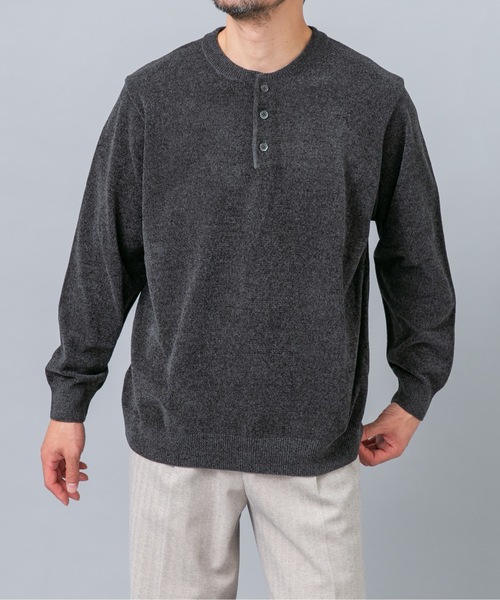 URBAN RESEARCH ROSSO MEN(アーバンリサーチロッソメン)の「『XLサイズあり/マシンウォッシャブル』モールヘンリーネックニット(ニット/セーター・メンズ・アイボリー/ネイビー/ブラック/チャコールグレー・X-LARGE/LARGE/MEDIUM)」の8枚目の写真