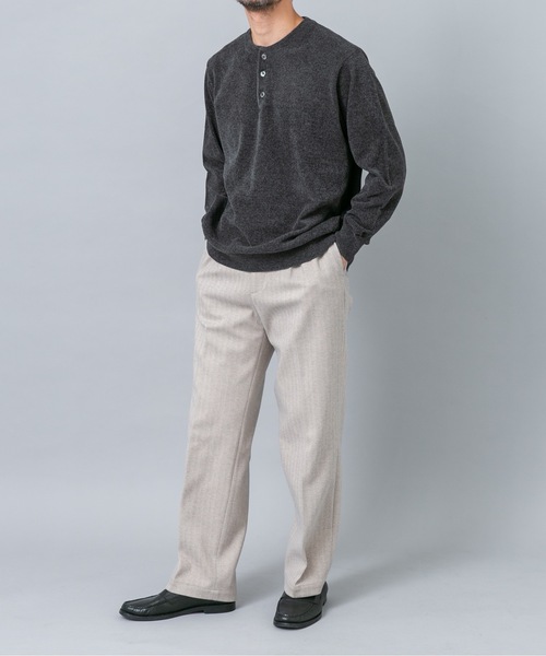 URBAN RESEARCH ROSSO MEN(アーバンリサーチロッソメン)の「『XLサイズあり/マシンウォッシャブル』モールヘンリーネックニット(ニット/セーター・メンズ・アイボリー/ネイビー/ブラック/チャコールグレー・X-LARGE/LARGE/MEDIUM)」の9枚目の写真