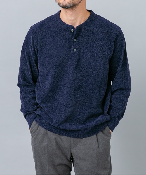 URBAN RESEARCH ROSSO MEN(アーバンリサーチロッソメン)の「『XLサイズあり/マシンウォッシャブル』モールヘンリーネックニット(ニット/セーター・メンズ・アイボリー/ネイビー/ブラック/チャコールグレー・X-LARGE/LARGE/MEDIUM)」の10枚目の写真
