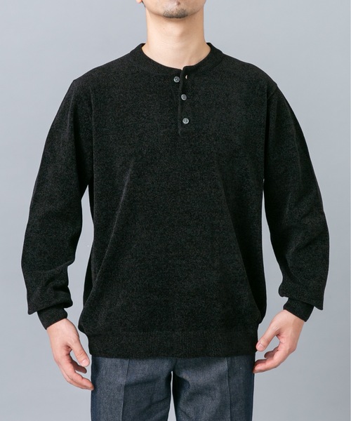 URBAN RESEARCH ROSSO MEN(アーバンリサーチロッソメン)の「『XLサイズあり/マシンウォッシャブル』モールヘンリーネックニット(ニット/セーター・メンズ・アイボリー/ネイビー/ブラック/チャコールグレー・X-LARGE/LARGE/MEDIUM)」の5枚目の写真