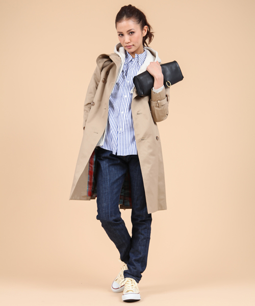 BEAMS BOY(ビームスボーイ)の「□BEAMS BOY / トレンチコート(トレンチコート・レディース・オリーブ/カーキ・ONE SIZE)」の9枚目の写真