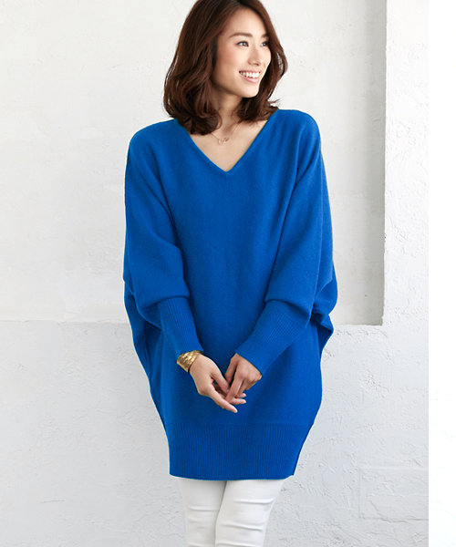 Pierrot（ピエロ）の「ビッグシルエット 7ゲージ ドルマンニット（ニット/セーター・レディース・チャコール/グリーン系その他/マスタード/オフホワイト/ブルー/ブラック・M）」の5枚目の写真