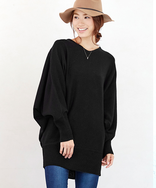 Pierrot（ピエロ）の「ビッグシルエット 7ゲージ ドルマンニット（ニット/セーター・レディース・チャコール/グリーン系その他/マスタード/オフホワイト/ブルー/ブラック・M）」の2枚目の写真
