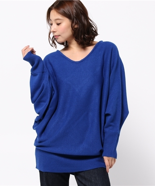 Pierrot（ピエロ）の「ビッグシルエット 7ゲージ ドルマンニット（ニット/セーター・レディース・チャコール/グリーン系その他/マスタード/オフホワイト/ブルー/ブラック・M）」の21枚目の写真