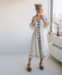 mysty woman | 中肉ジョーゼット×刺繍マキシワンピース(ワンピース)