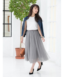 Color | 選べる2丈 チュールプリーツスカート(スカート)