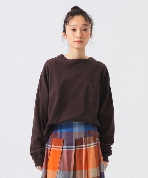 BEAMS BOY(ビームスボーイ)の「Goodwear / カスタム ビッグ ロングスリーブ Tシャツ(Tシャツ/カットソー・レディース・オリーブ/ネイビー/ホワイト/バーガンディー/ブラック/パープル/ブラウン系その他4/ダークブラウン/チャコールグレー/レッド/レッド系その他4/ブルー系その他/ピンク/グリーン/ロイヤルブルー/グレー系その他/クリーム/レッド系その他3/ブラック系その他4/ブラウン・M)」の7枚目の写真
