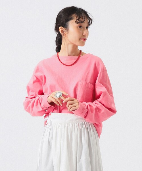 BEAMS BOY(ビームスボーイ)の「Goodwear / カスタム ビッグ ロングスリーブ Tシャツ(Tシャツ/カットソー・レディース・オリーブ/ネイビー/ホワイト/バーガンディー/ブラック/パープル/ブラウン系その他4/ダークブラウン/チャコールグレー/レッド/レッド系その他4/ブルー系その他/ピンク/グリーン/ロイヤルブルー/グレー系その他/クリーム/レッド系その他3/ブラック系その他4/ブラウン・M)」の19枚目の写真