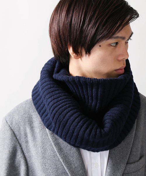 WEGO(ウィゴー)の「WEGO/リブスヌード(ネックウォーマー/スヌード・メンズ・ワイン/ホワイト/ブラック/ネイビー/グレー・FREE)」の5枚目の写真