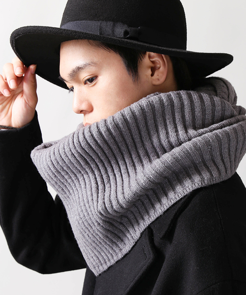 WEGO(ウィゴー)の「WEGO/リブスヌード(ネックウォーマー/スヌード・メンズ・ワイン/ホワイト/ブラック/ネイビー/グレー・FREE)」の4枚目の写真