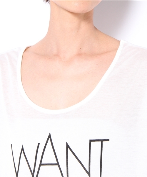 LOVE BOAT（ラブ・ボート）の「WANT Tシャツ（Tシャツ/カットソー・レディース・ホワイト系/ブラック系/ピンク系/ベージュ系・FREE）」の7枚目の写真