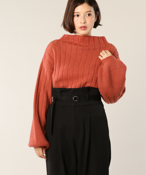 mystic（ミスティック）の「袖編地切り替えプルオーバー（ニット/セーター・レディース・グレー/ピンク/ブラック/アイボリー・FREE）」の4枚目の写真