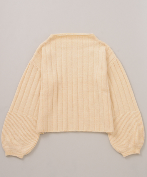 mystic（ミスティック）の「袖編地切り替えプルオーバー（ニット/セーター・レディース・グレー/ピンク/ブラック/アイボリー・FREE）」の5枚目の写真