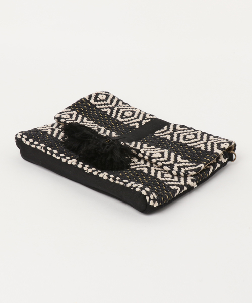 laboratory work（ラボラトリーワーク）の「ラメイリクラッチ（ハンドバッグ・レディース・ブラック/ネイビー・FREE）」の5枚目の写真