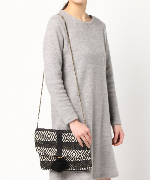 laboratory work（ラボラトリーワーク）の「ラメイリクラッチ（ハンドバッグ・レディース・ブラック/ネイビー・FREE）」の6枚目の写真