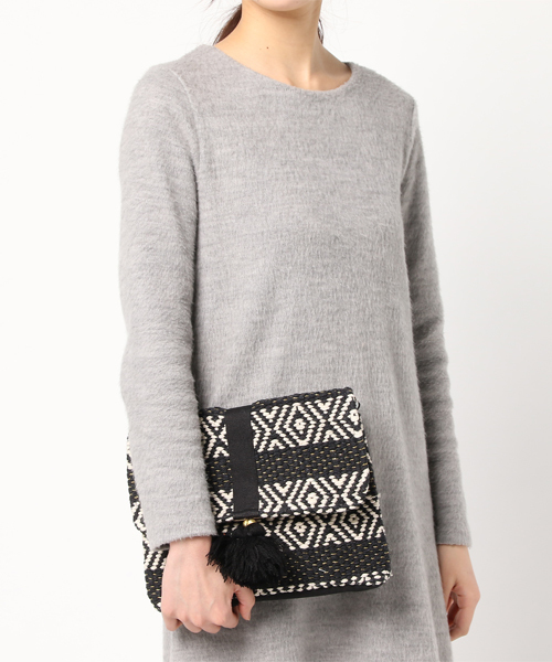 laboratory work（ラボラトリーワーク）の「ラメイリクラッチ（ハンドバッグ・レディース・ブラック/ネイビー・FREE）」の7枚目の写真