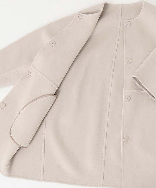 Deuxieme Classe（ドゥーズィエムクラス）の「リバーノーカラーコート◆（その他アウター・レディース・グレー・FREE）」の13枚目の写真