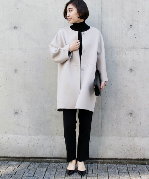 Deuxieme Classe（ドゥーズィエムクラス）の「リバーノーカラーコート◆（その他アウター・レディース・グレー・FREE）」の15枚目の写真