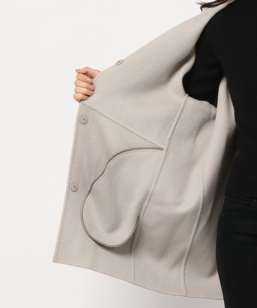 Deuxieme Classe（ドゥーズィエムクラス）の「リバーノーカラーコート◆（その他アウター・レディース・グレー・FREE）」の21枚目の写真