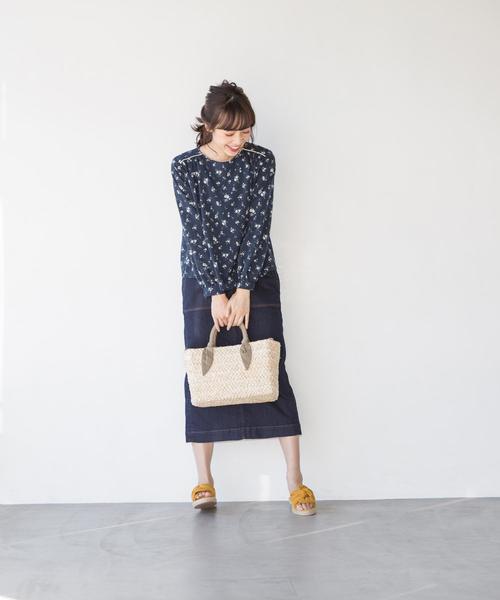 coen（コーエン）の「【セットアップ対応】フラワープリントブラウス(花柄ブラウス)（シャツ/ブラウス・レディース・イエロー/ネイビー・LARGE/MEDIUM）」の12枚目の写真