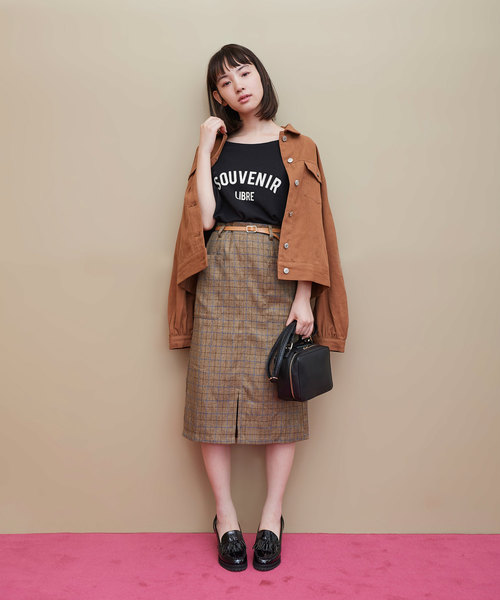 OLIVE des OLIVE（オリーブデオリーブ）の「ベルト付きポケットタイトスカート（スカート・レディース・キャメル/パープル/ブラック・FREE）」の6枚目の写真