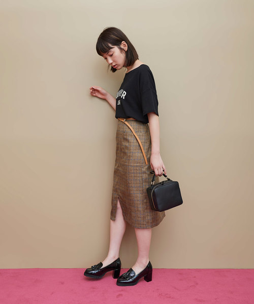 OLIVE des OLIVE（オリーブデオリーブ）の「ベルト付きポケットタイトスカート（スカート・レディース・キャメル/パープル/ブラック・FREE）」の7枚目の写真