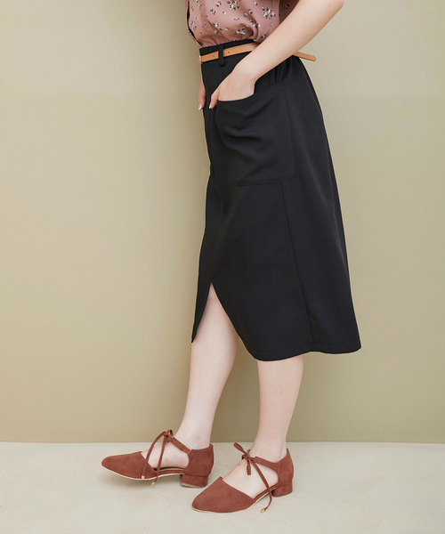 OLIVE des OLIVE（オリーブデオリーブ）の「ベルト付きポケットタイトスカート（スカート・レディース・キャメル/パープル/ブラック・FREE）」の9枚目の写真