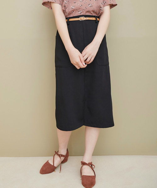 OLIVE des OLIVE（オリーブデオリーブ）の「ベルト付きポケットタイトスカート（スカート・レディース・キャメル/パープル/ブラック・FREE）」の10枚目の写真