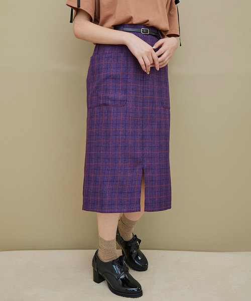 OLIVE des OLIVE（オリーブデオリーブ）の「ベルト付きポケットタイトスカート（スカート・レディース・キャメル/パープル/ブラック・FREE）」の19枚目の写真